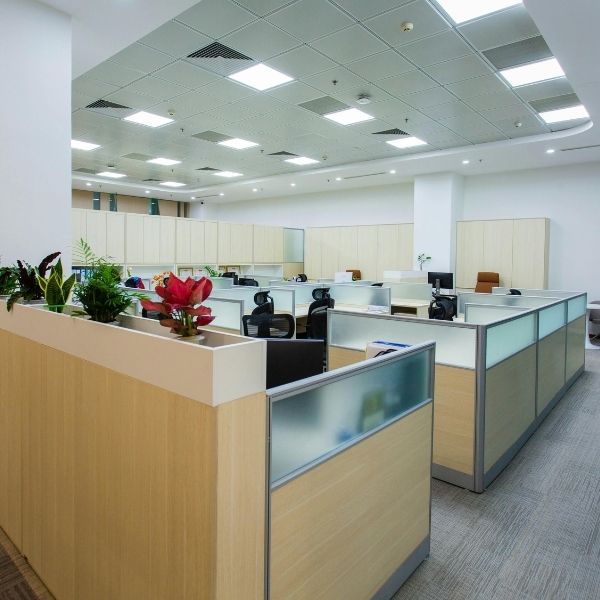 The interior of an office.