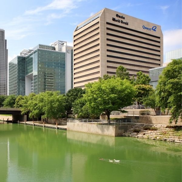 A business park view from the exterior.